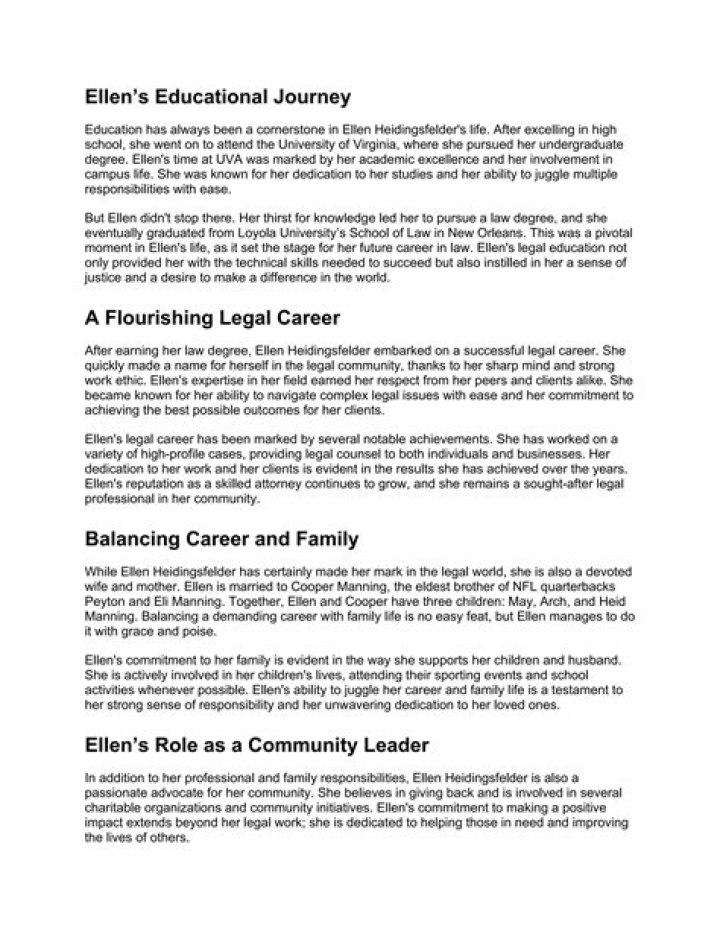 Ellen Heidingsfelder: A Comprehensive Look into Her Life and Career